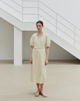 "April Story" 3D U - neck split waist curved skirt knitted dress for women - variant_title