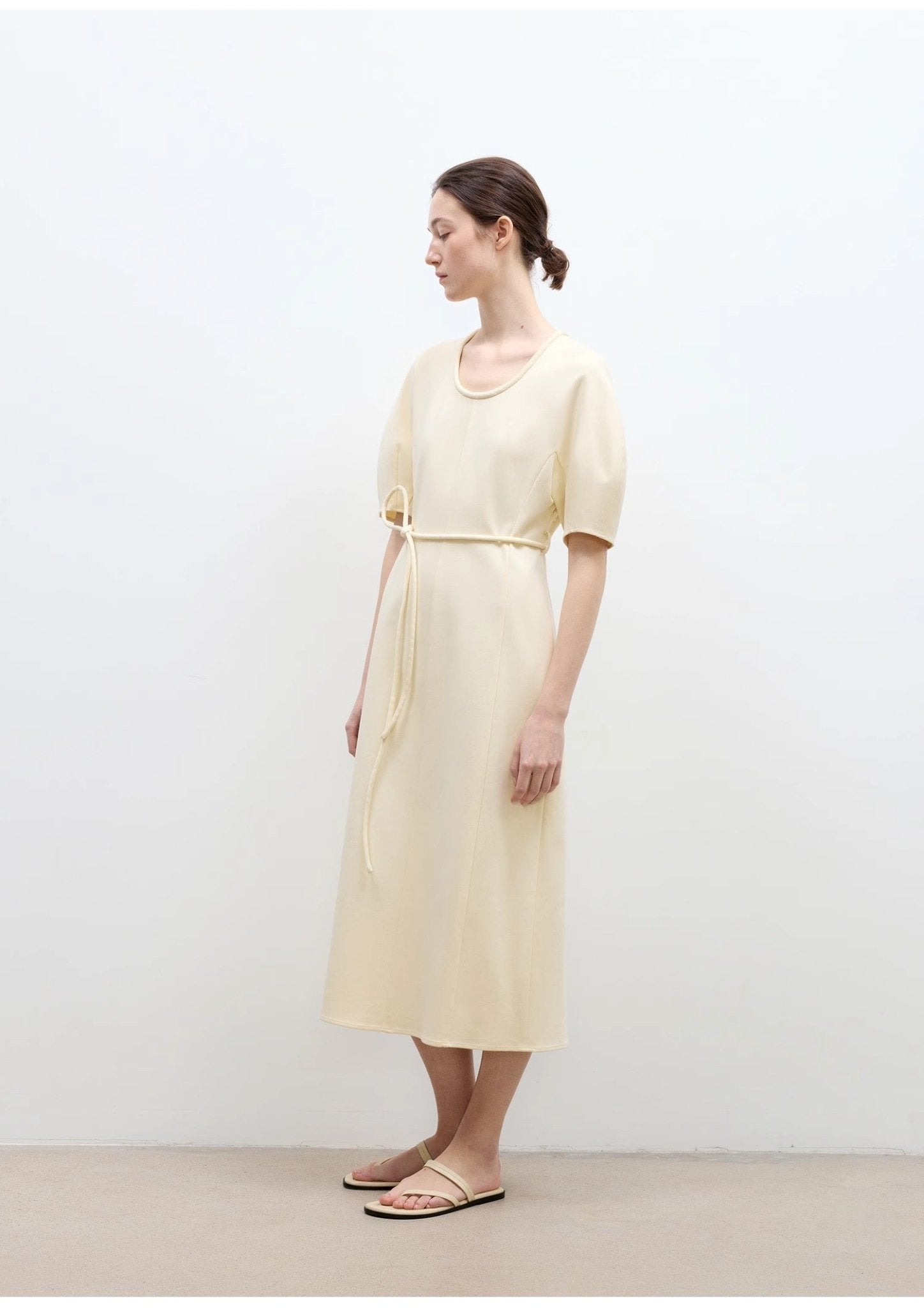 "April Story" 3D U - neck split waist curved skirt knitted dress for women - variant_title