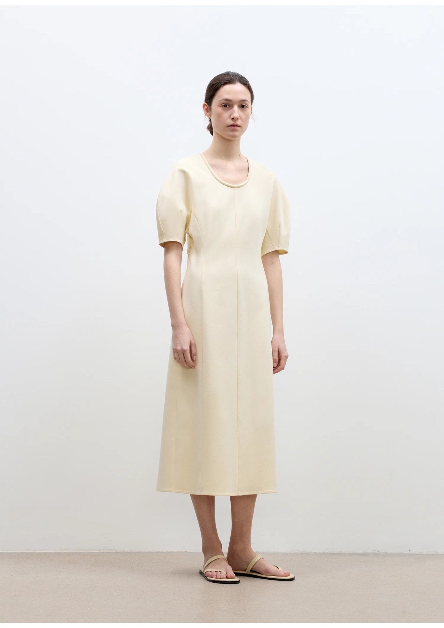 "April Story" 3D U - neck split waist curved skirt knitted dress for women - variant_title