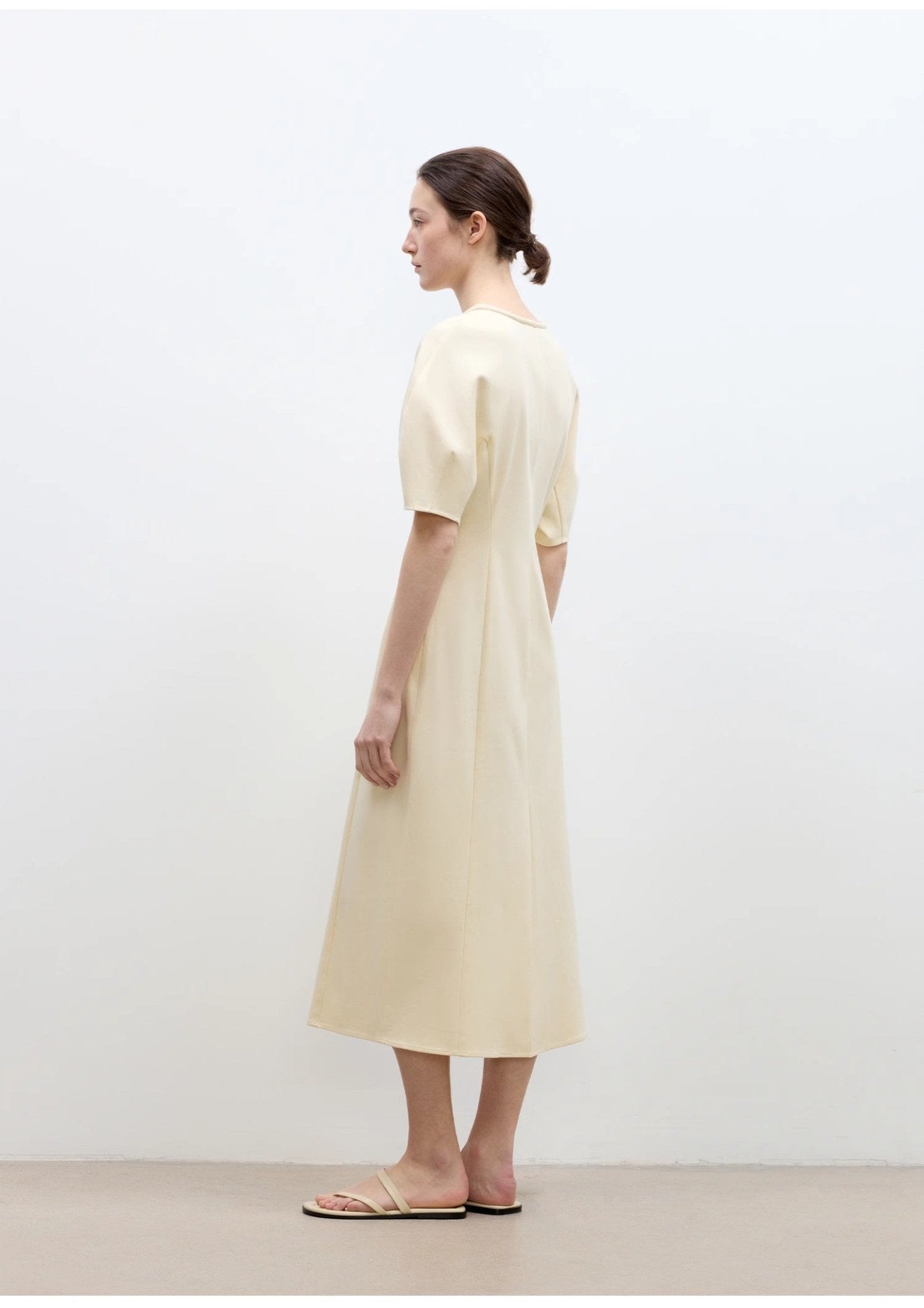 "April Story" 3D U - neck split waist curved skirt knitted dress for women - variant_title
