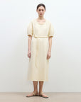 "April Story" 3D U - neck split waist curved skirt knitted dress for women - variant_title
