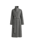 Architectural Grace alpaca wool A-line lapel long coat product image 03