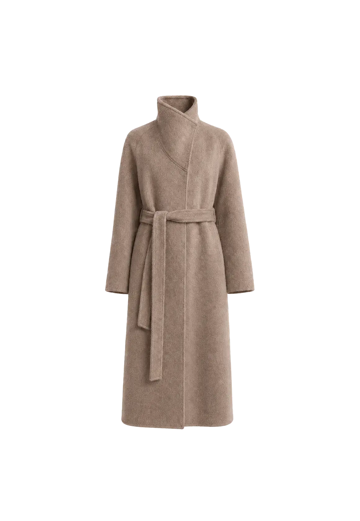 Architectural Grace alpaca wool A-line lapel long coat product image 05