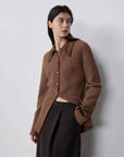 "Art Bubble" retro embossed bubble cotton satin stitching long - sleeved shirt - variant_title