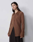 "Art Bubble" retro embossed bubble cotton satin stitching long - sleeved shirt - variant_title