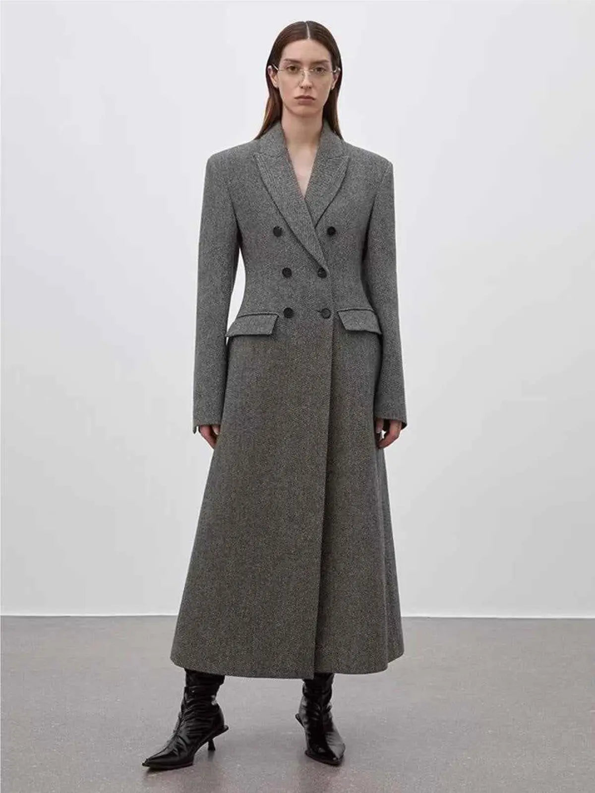 THE ARTM wool herringbone double-breasted blazer product image 06