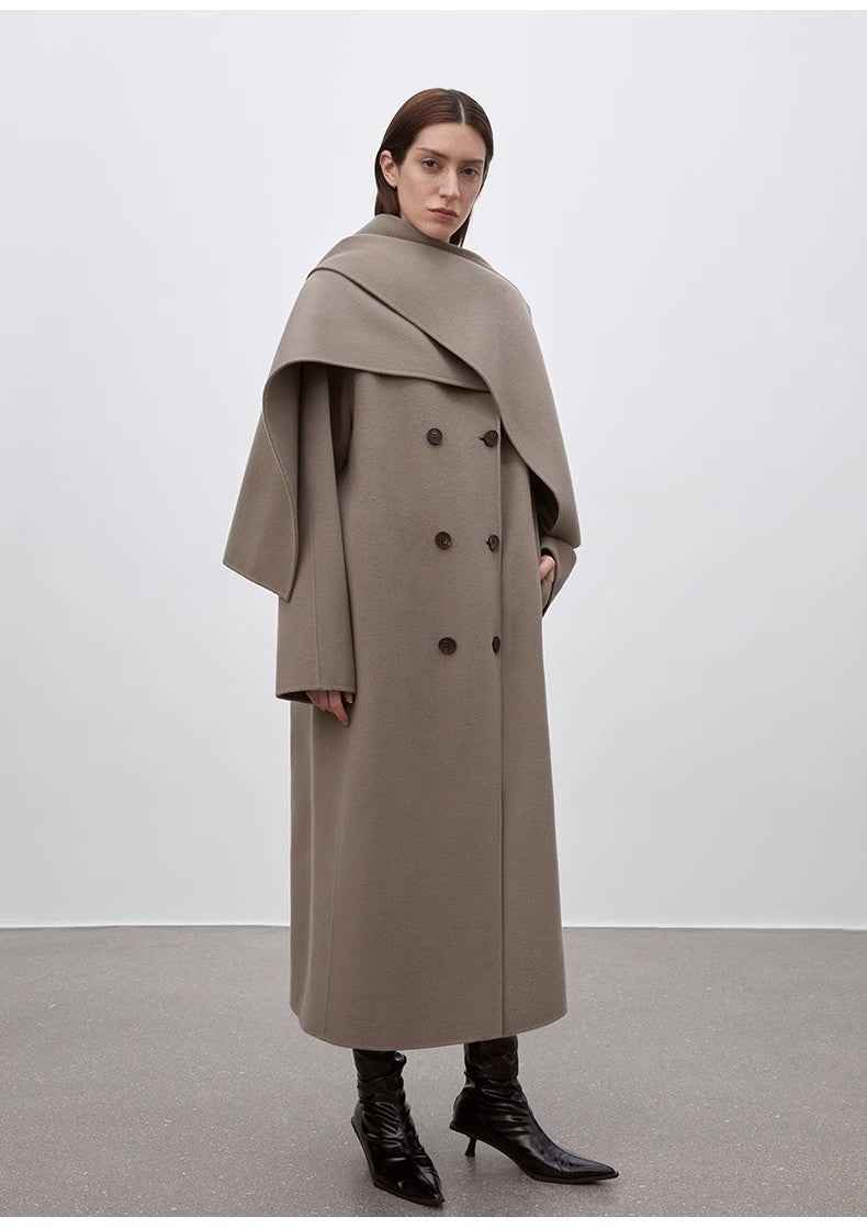 "Assassin's Creed" removable scarf collar, woolen coat for women, autumn and winter coat - variant_title