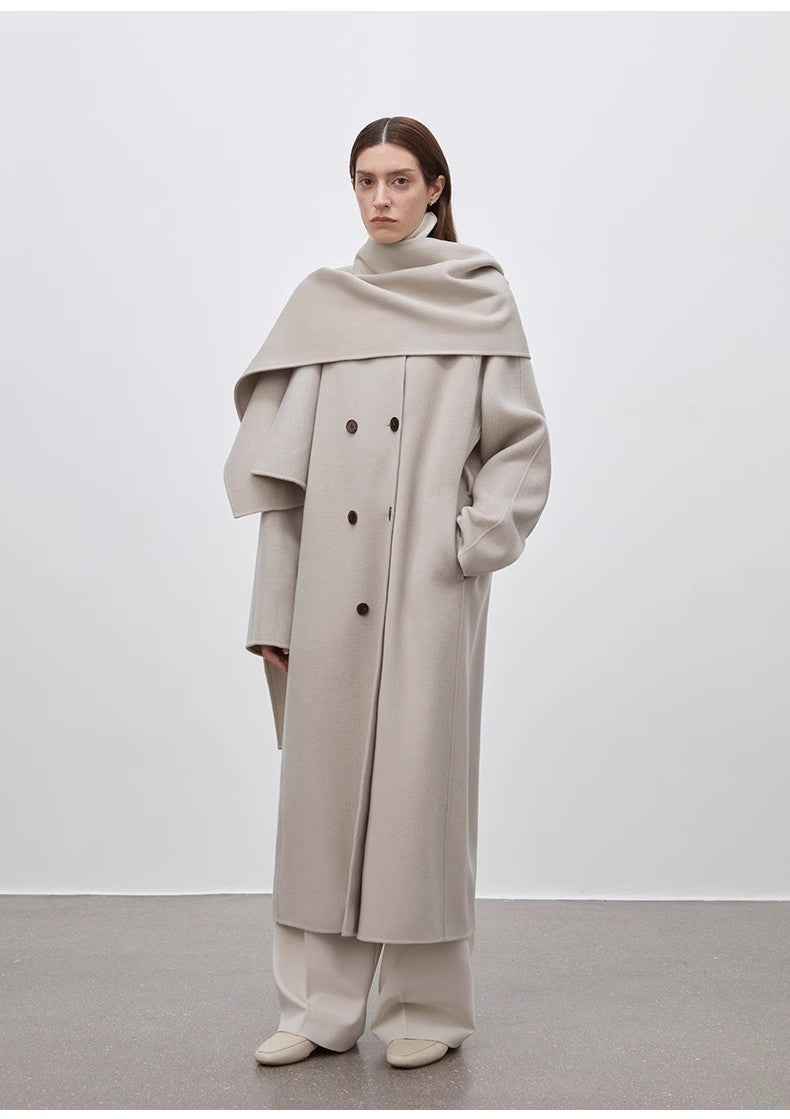"Assassin's Creed" removable scarf collar, woolen coat for women, autumn and winter coat - variant_title