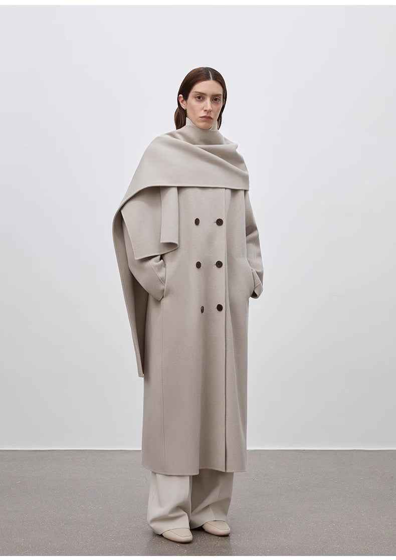 "Assassin's Creed" removable scarf collar, woolen coat for women, autumn and winter coat - variant_title