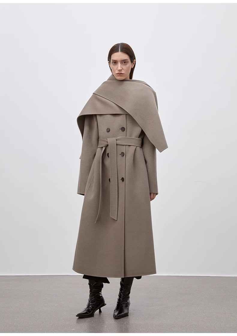 "Assassin's Creed" removable scarf collar, woolen coat for women, autumn and winter coat - variant_title
