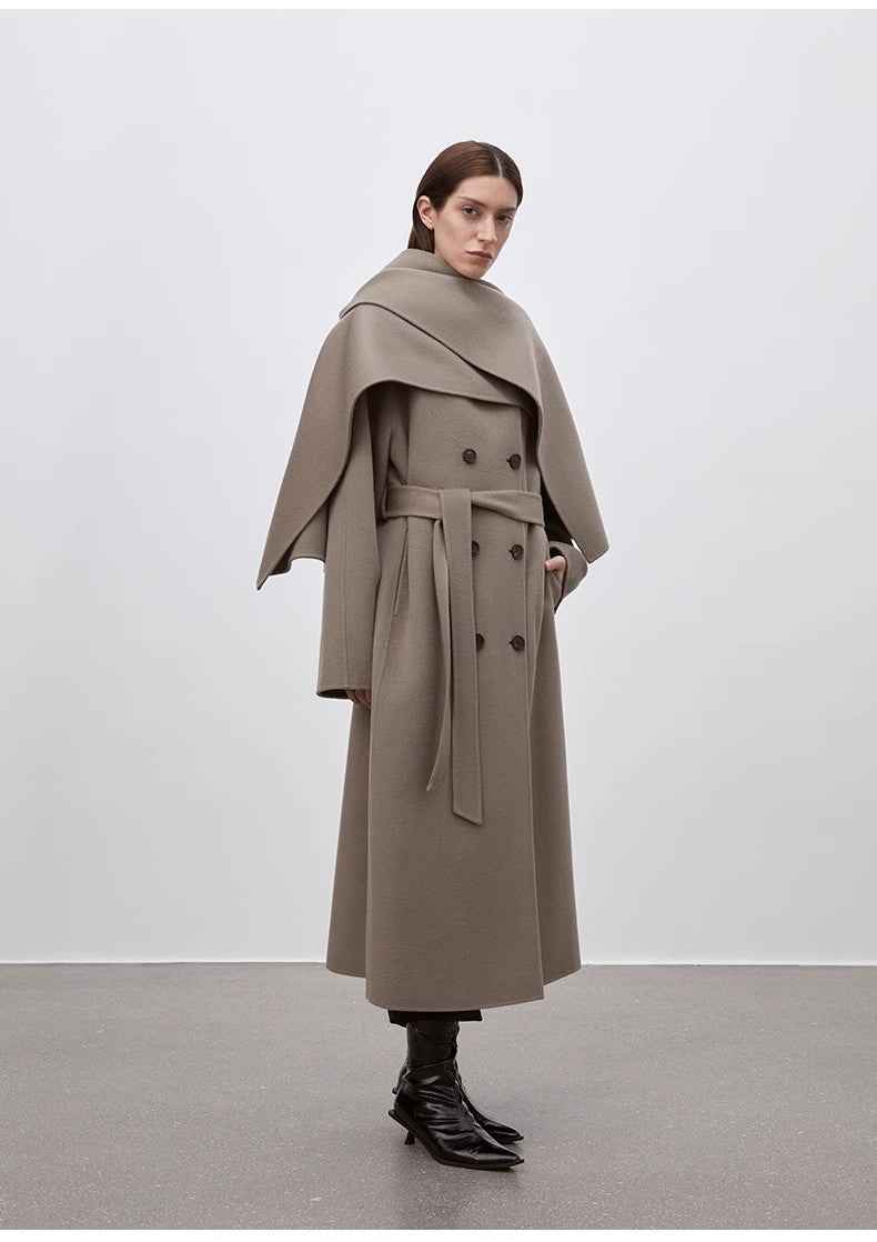 "Assassin's Creed" removable scarf collar, woolen coat for women, autumn and winter coat - variant_title