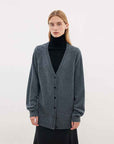 Australian merino wool loose V - neck wool knitted cardigan - variant_title