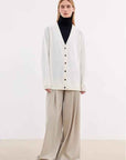 Australian merino wool loose V - neck wool knitted cardigan - variant_title