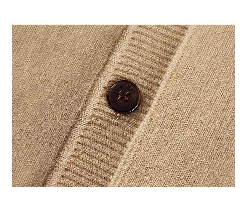 Australian merino wool loose V - neck wool knitted cardigan - variant_title