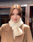 Autumn and winter warm double - sided woven rhinestone mink fur versatile temperament scarf - variant_title