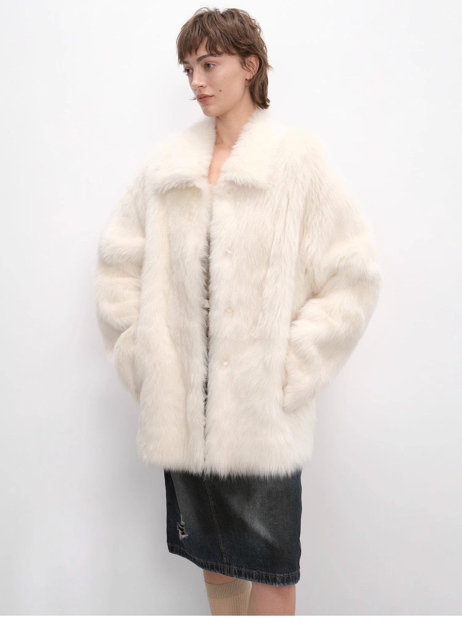 "Autumn Exclusive" Imported Tuscan sheepskin short lapel fur coat - variant_title