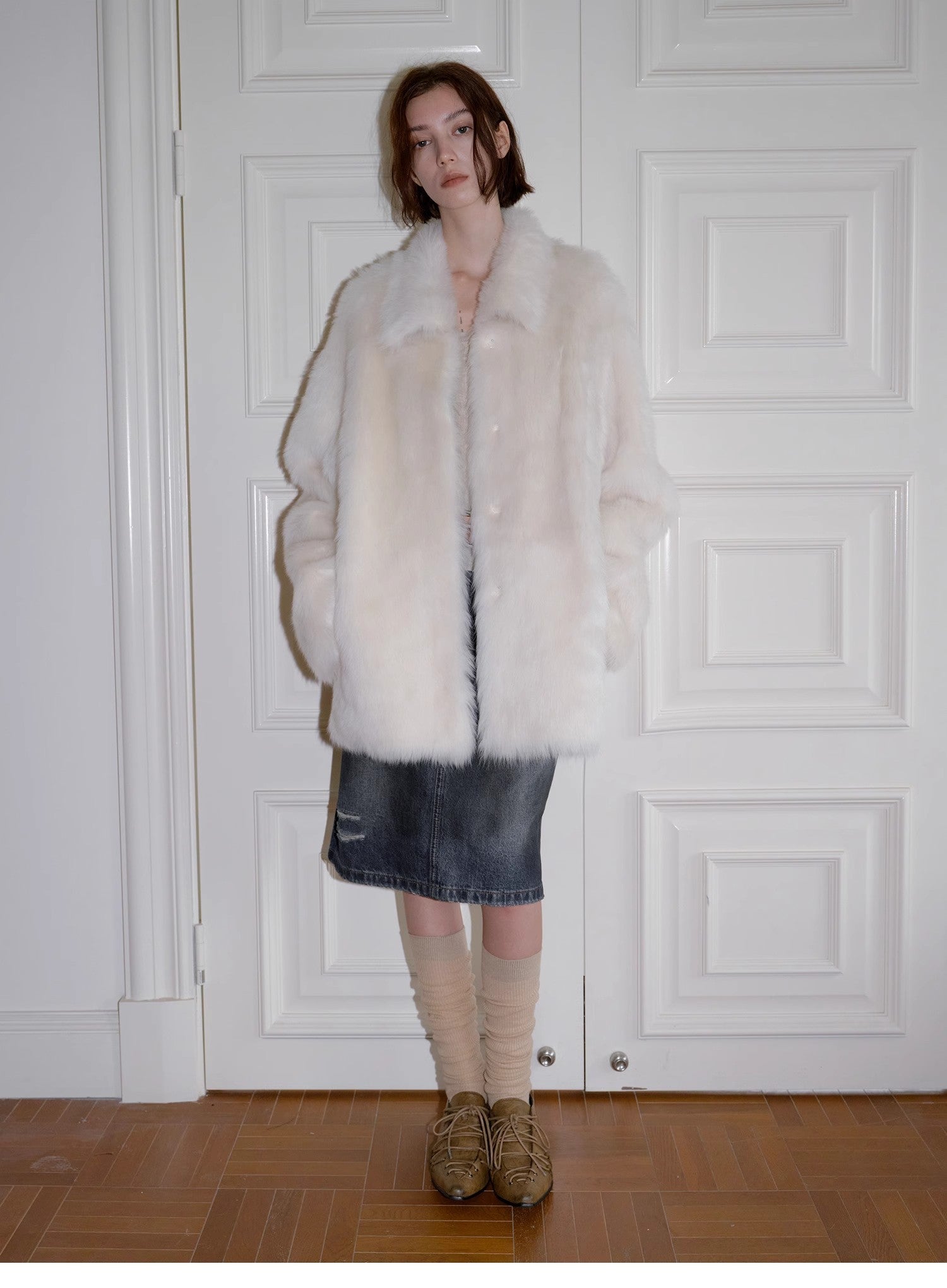 "Autumn Exclusive" Imported Tuscan sheepskin short lapel fur coat - variant_title