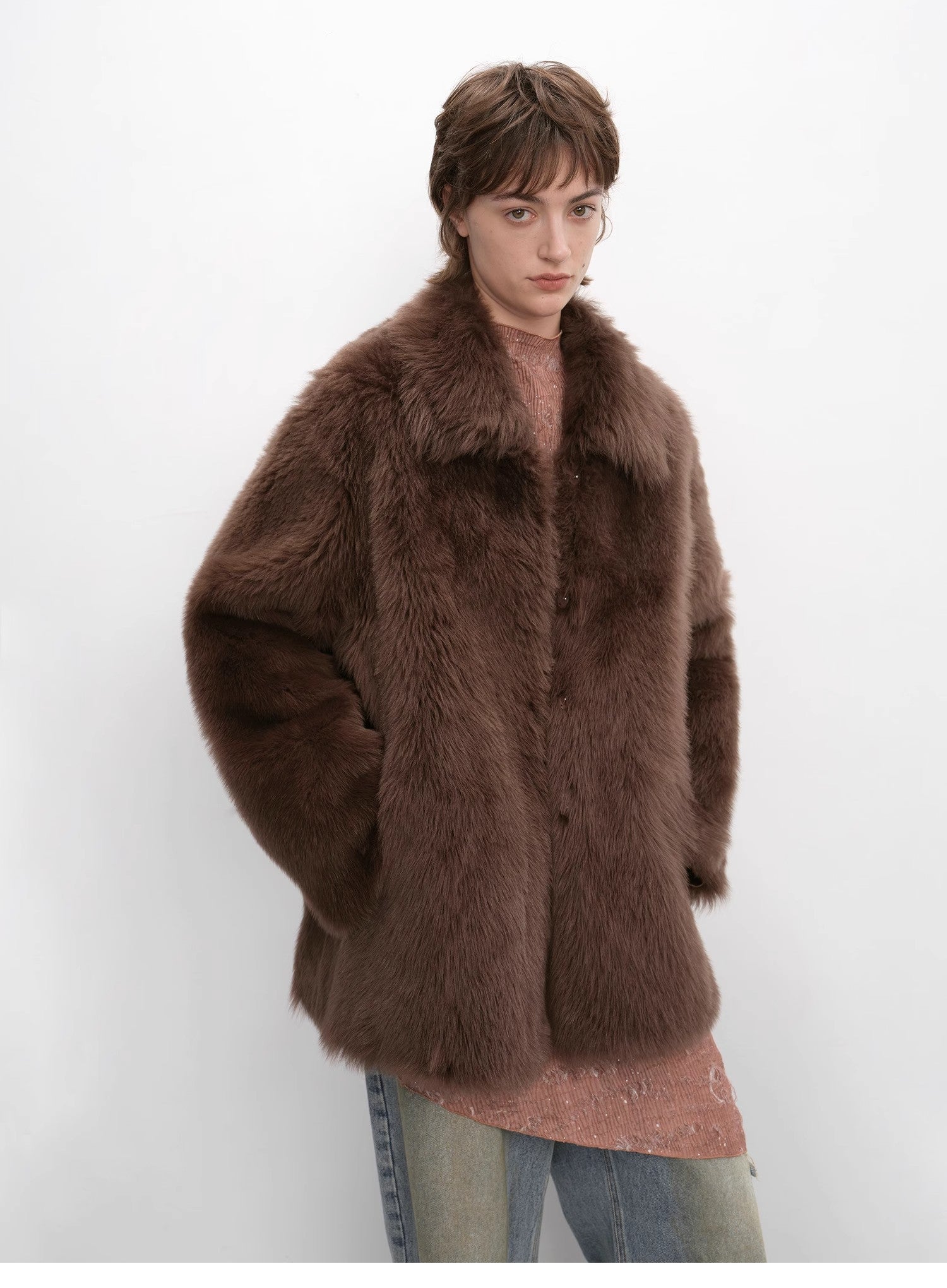 "Autumn Exclusive" Imported Tuscan sheepskin short lapel fur coat - variant_title