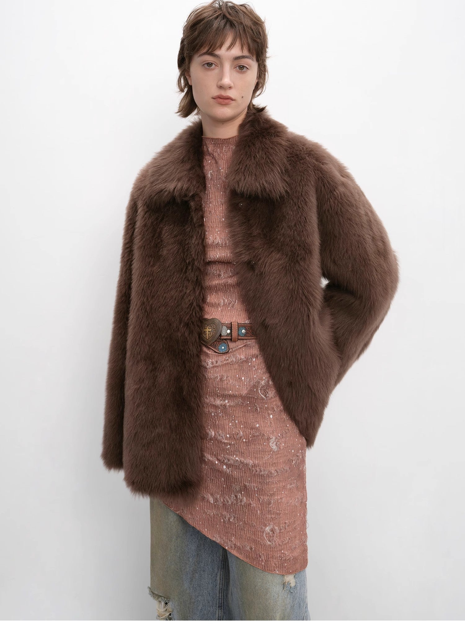 "Autumn Exclusive" Imported Tuscan sheepskin short lapel fur coat - variant_title