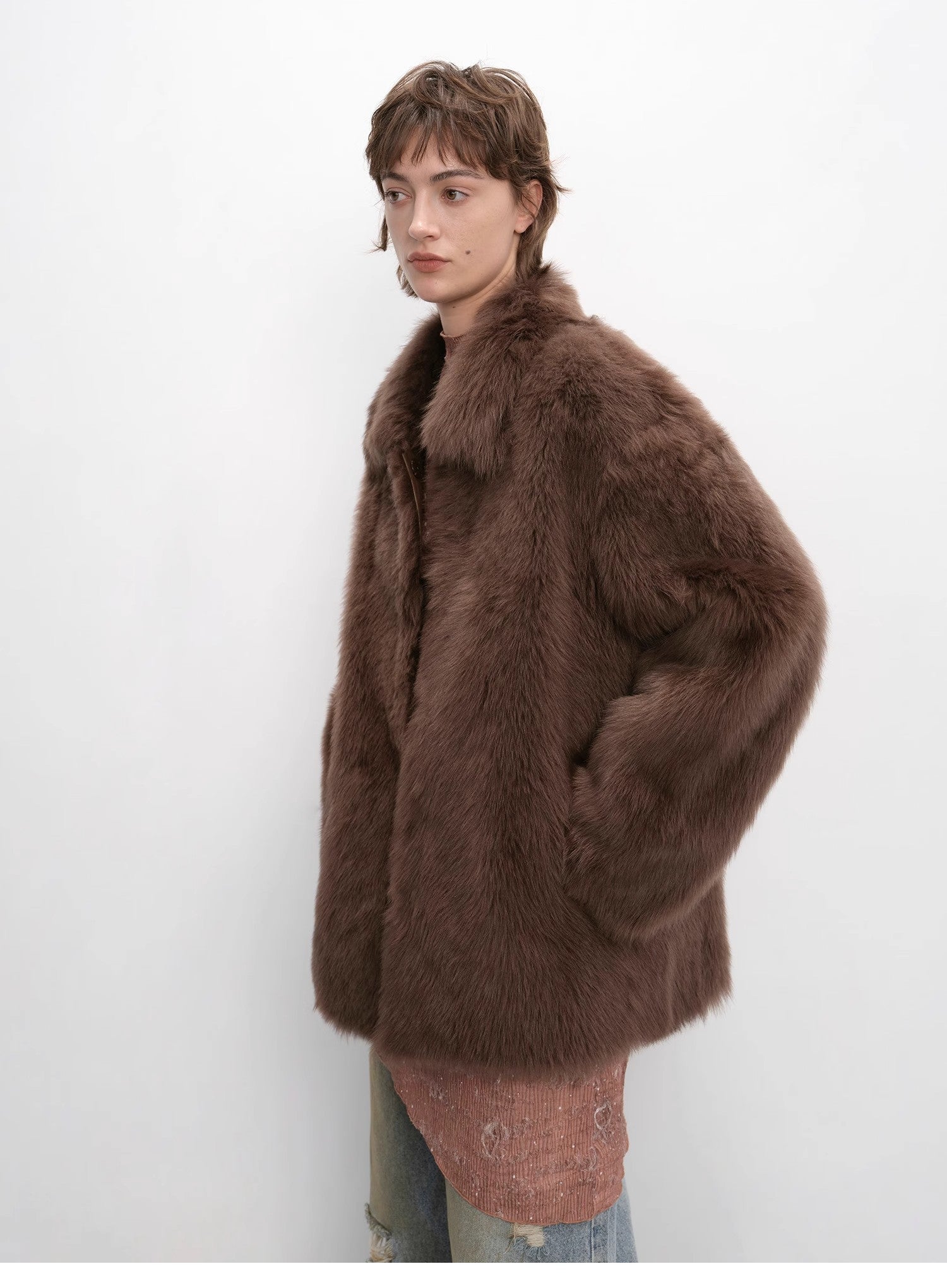 "Autumn Exclusive" Imported Tuscan sheepskin short lapel fur coat - variant_title