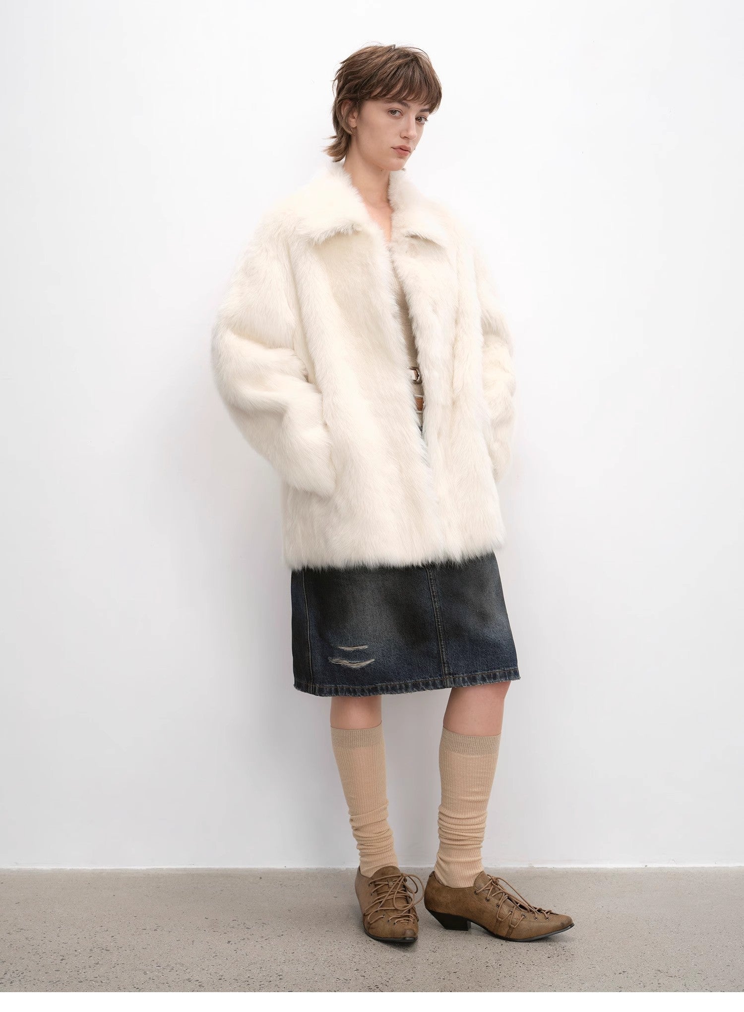 "Autumn Exclusive" Imported Tuscan sheepskin short lapel fur coat - variant_title