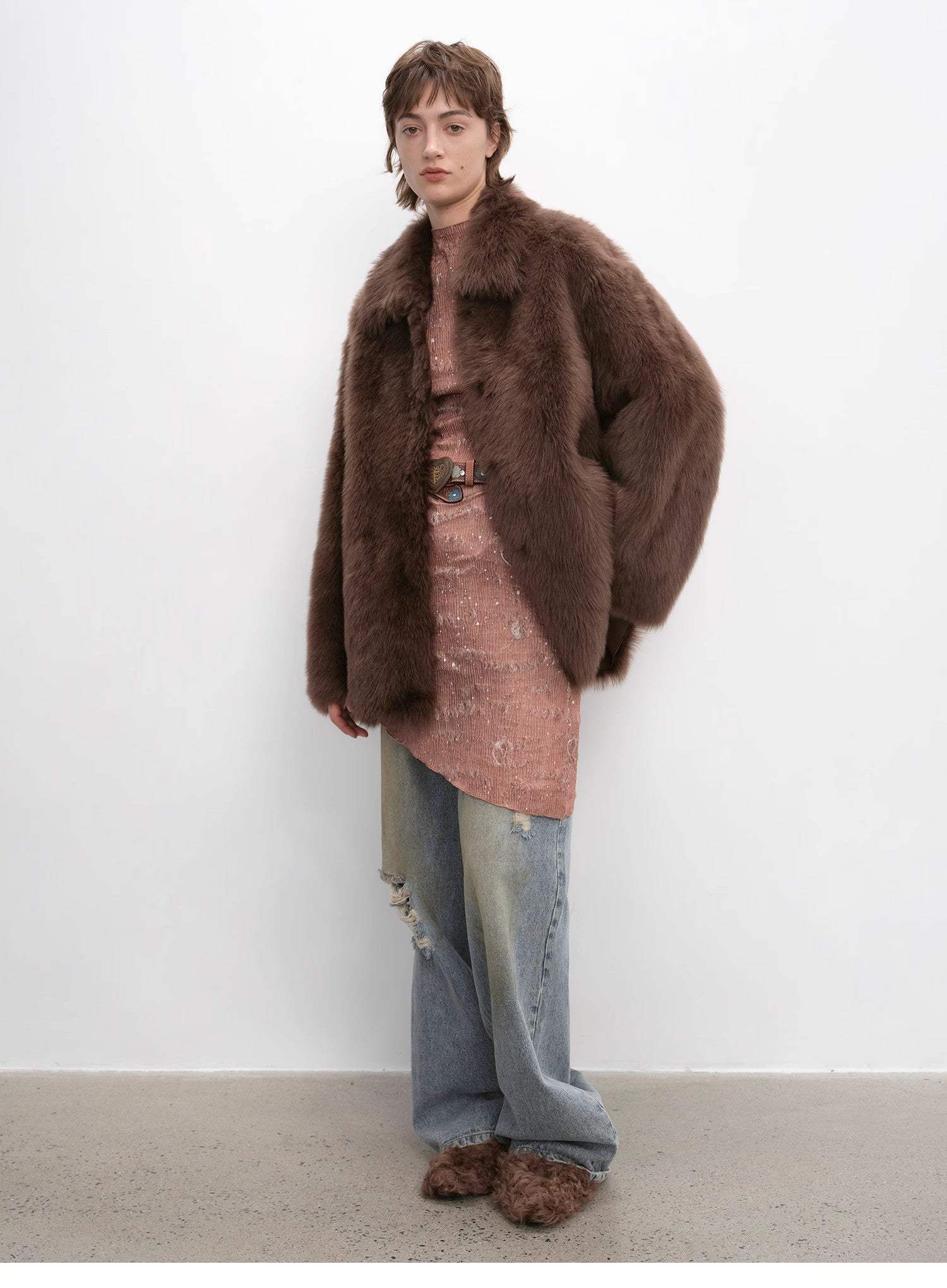 "Autumn Exclusive" Imported Tuscan sheepskin short lapel fur coat - variant_title