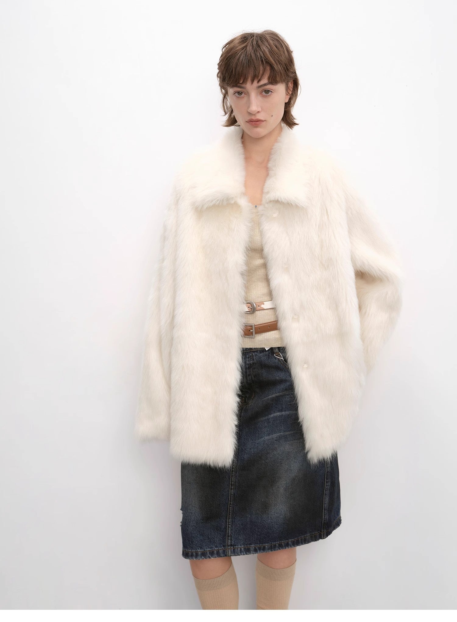 "Autumn Exclusive" Imported Tuscan sheepskin short lapel fur coat - variant_title