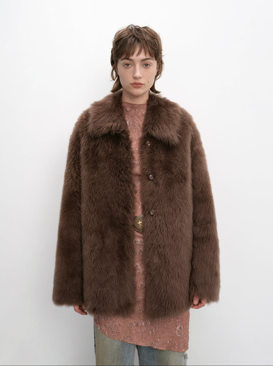 "Autumn Exclusive" Imported Tuscan sheepskin short lapel fur coat - variant_title