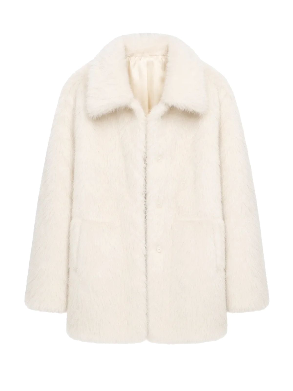 Autumn Exclusive off-white Toscana shearling short lapel coat product cutout