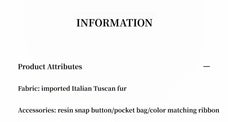 Autumn Exclusive Toscana shearling lapel coat materials information