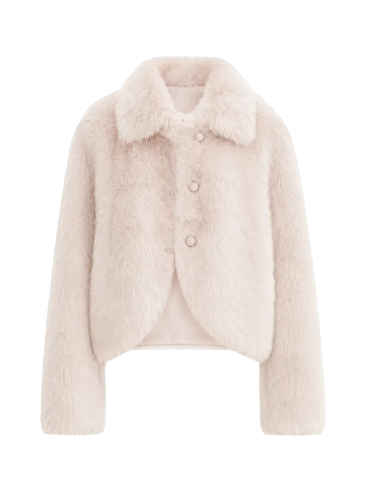 Dirty pink Toscana shearling short jacket, front product view