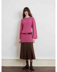 "Autumn Sweet Cheese" merino wool fashionable waist slimming trumpet sleeve sweater for women - variant_title