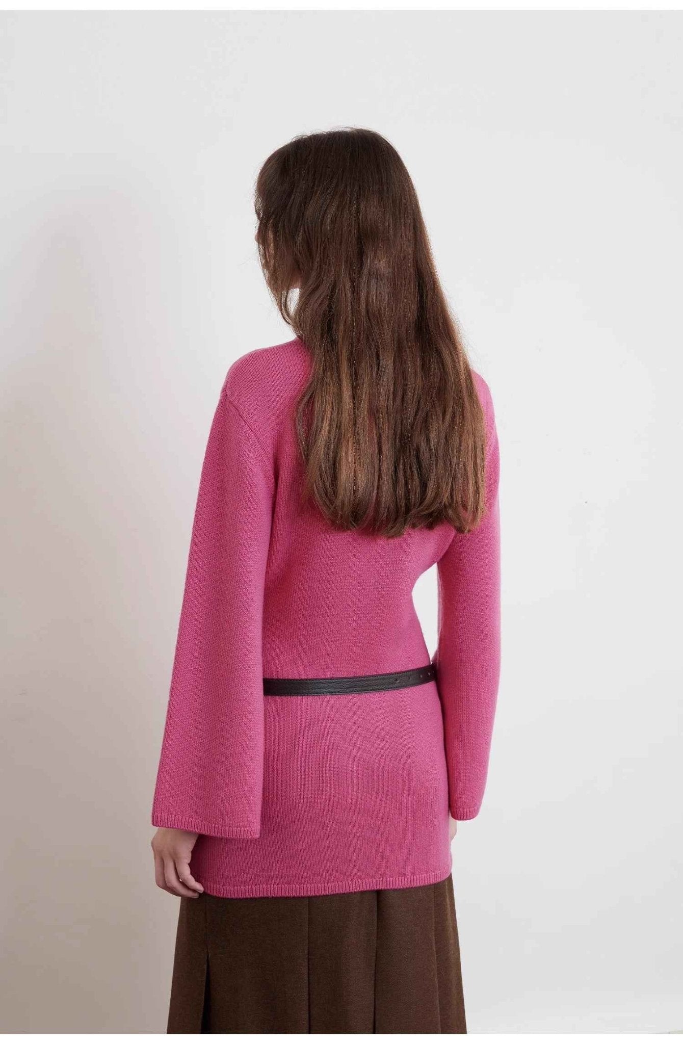 "Autumn Sweet Cheese" merino wool fashionable waist slimming trumpet sleeve sweater for women - variant_title