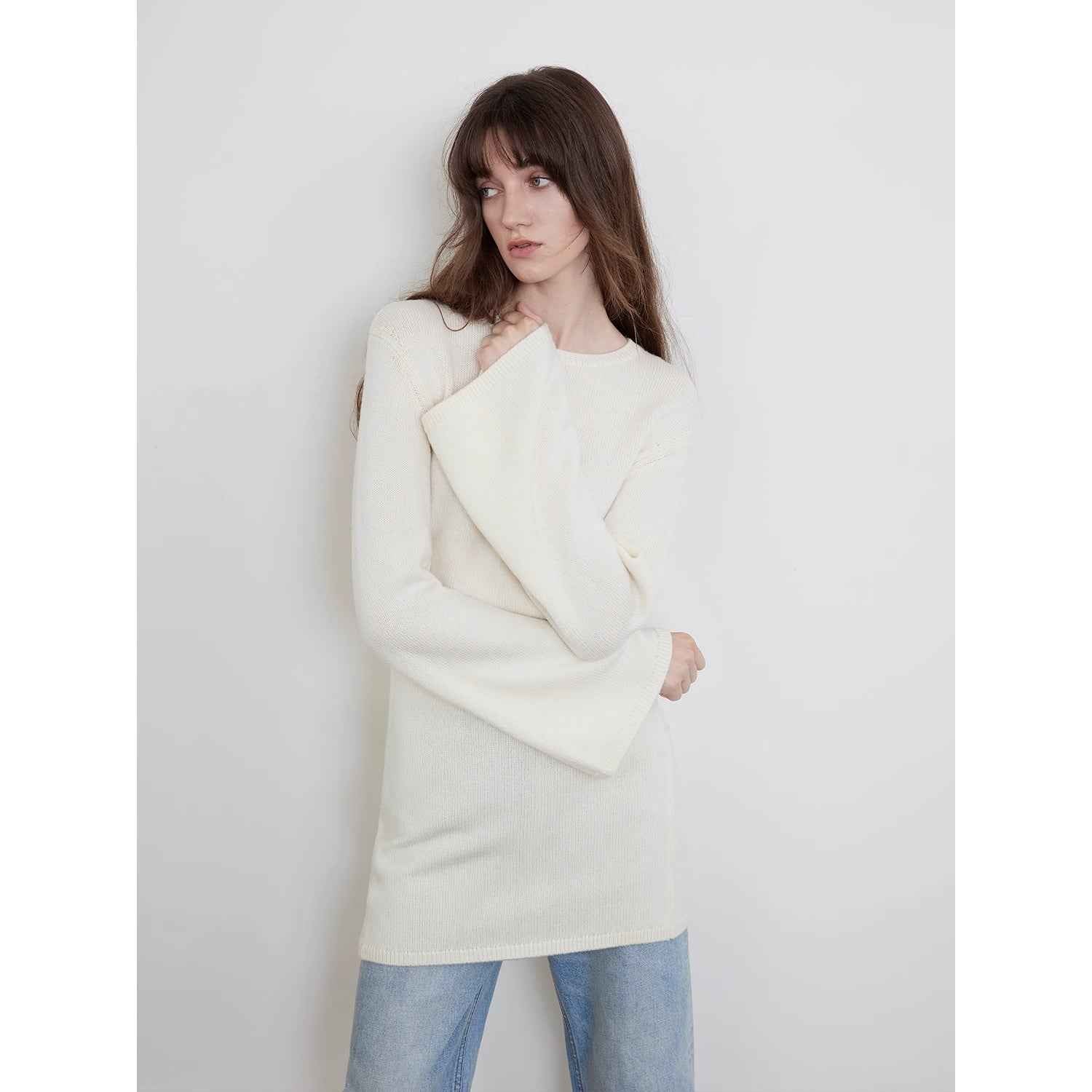 "Autumn Sweet Cheese" merino wool fashionable waist slimming trumpet sleeve sweater for women - variant_title