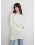 "Autumn Sweet Cheese" merino wool fashionable waist slimming trumpet sleeve sweater for women - variant_title