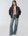 Firelady Fur Barn Feelings two-way leather jacket side styling view