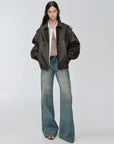 Firelady Fur Barn Feelings two-way leather vest side styling view