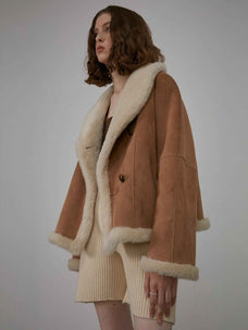 Bella Poetry short reversible vegan shearling jacket product image 04