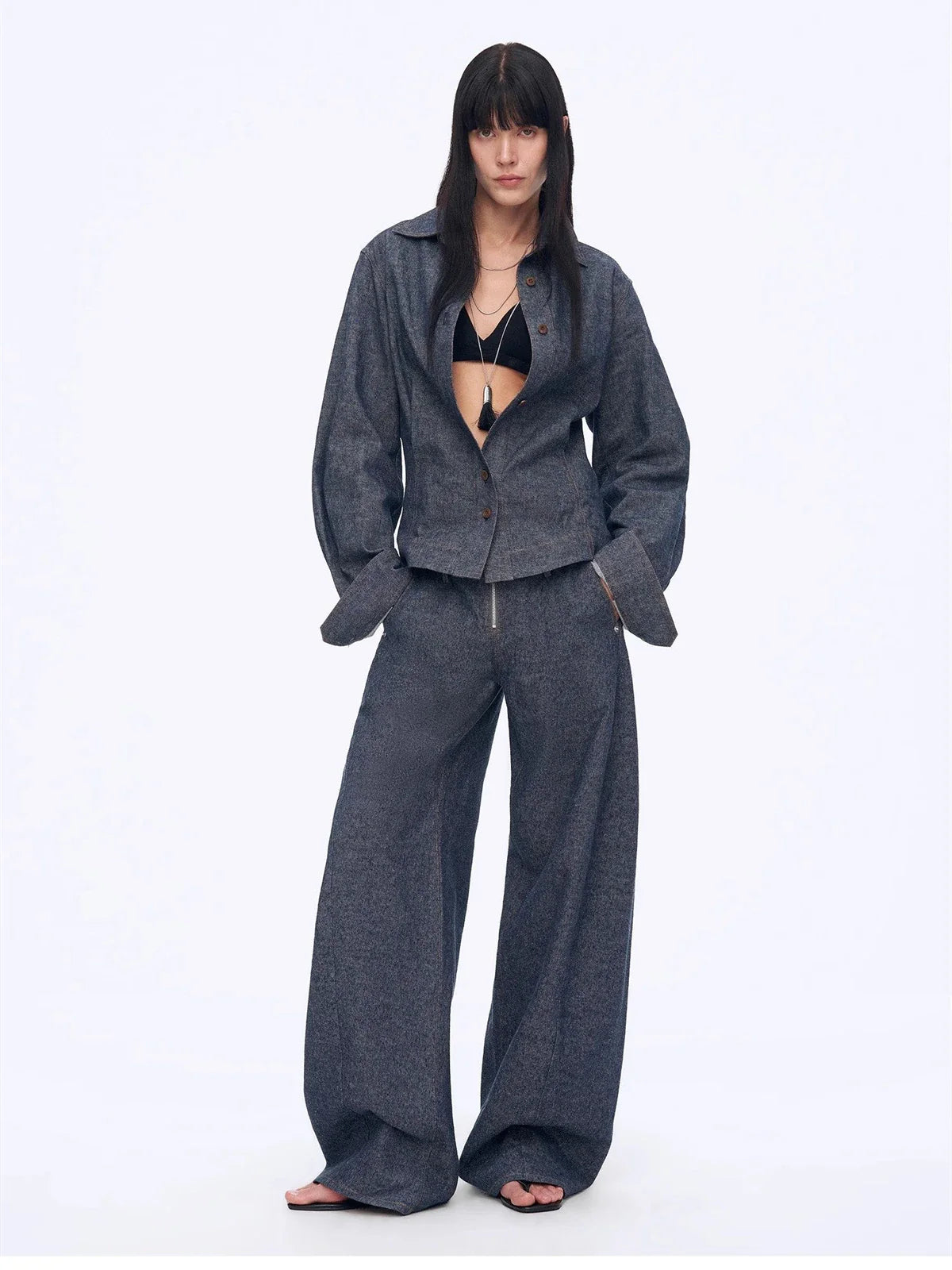 Firelady Fur Berlin Afternoon Tea women's linen shirt in Raw Cow Color alternate front model view