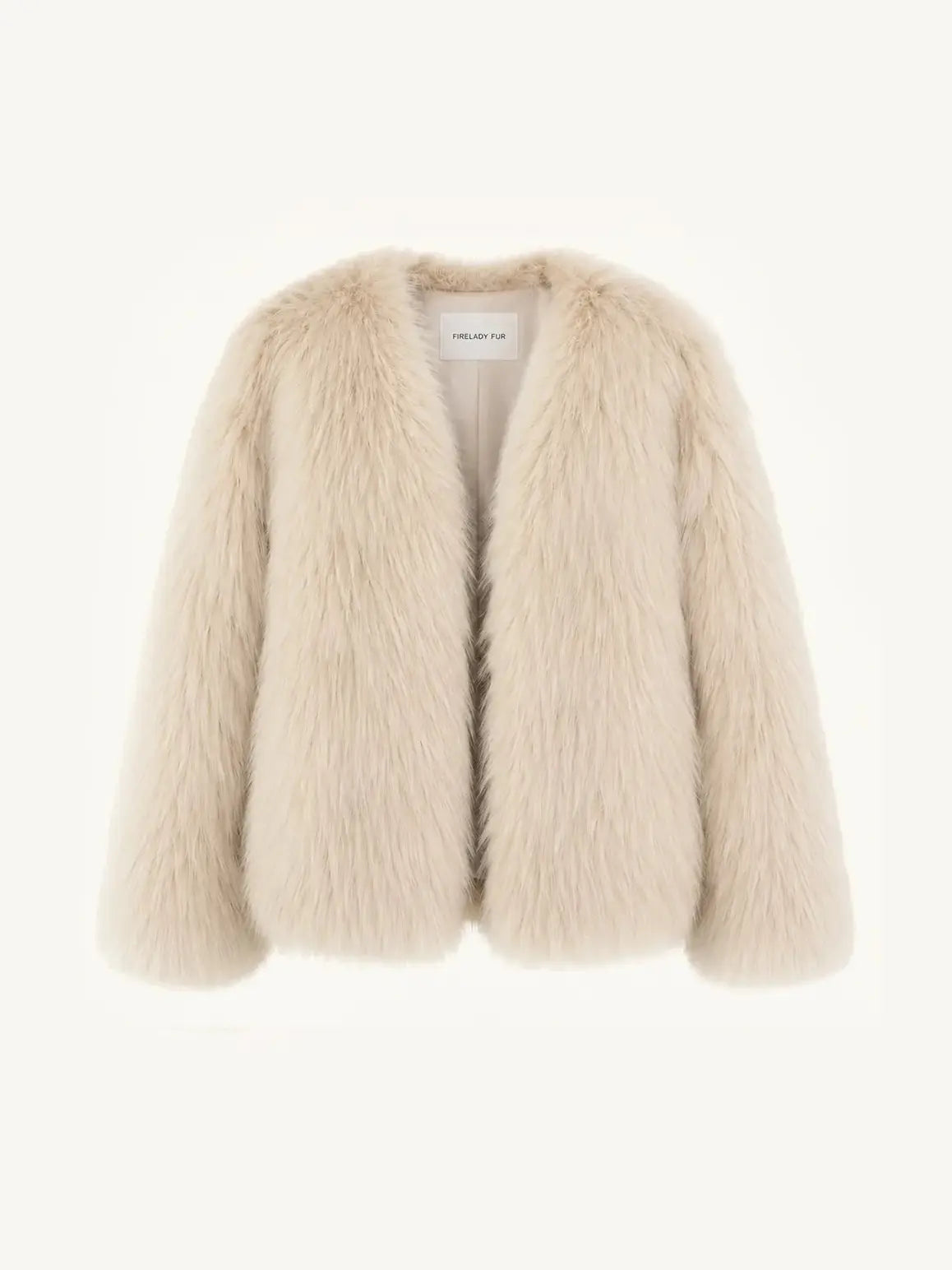Black Sugar Beige Apricot SagaFurs fox fur cardigan product view