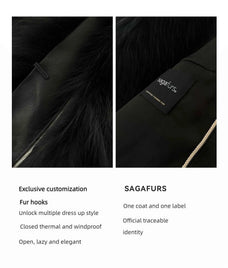Black Sugar SagaFurs fox fur cardigan construction and certification details