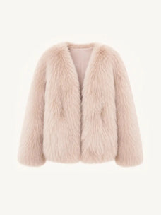 Black Sugar Pink SagaFurs fox fur cardigan product view