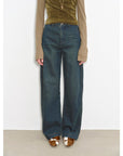 "Blue Island" heavy - duty distressed, slim and durable mid - rise curved knife cotton washed jeans - variant_title