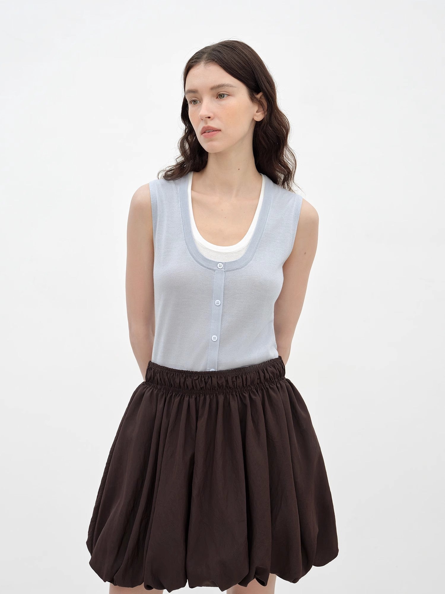 "Bubble Park" elastic waist three - dimensional flower bud new skirt - variant_title