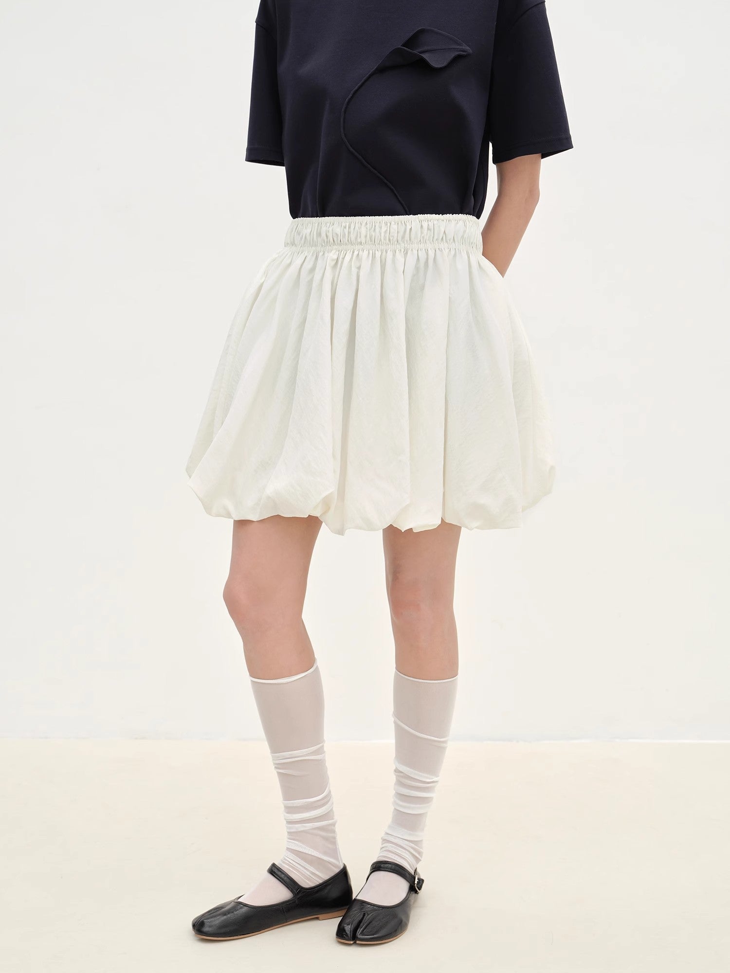 "Bubble Park" elastic waist three - dimensional flower bud new skirt - variant_title
