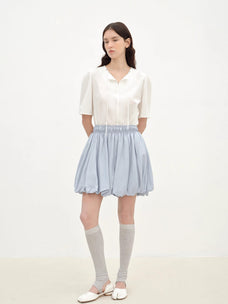"Bubble Park" elastic waist three - dimensional flower bud new skirt - variant_title