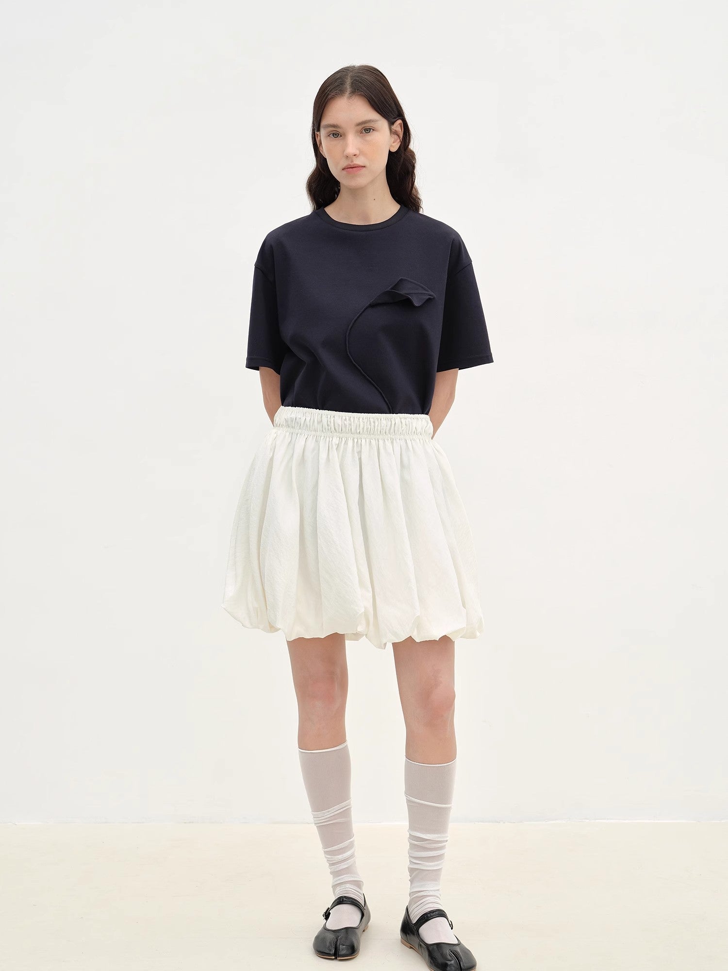 "Bubble Park" elastic waist three - dimensional flower bud new skirt - variant_title