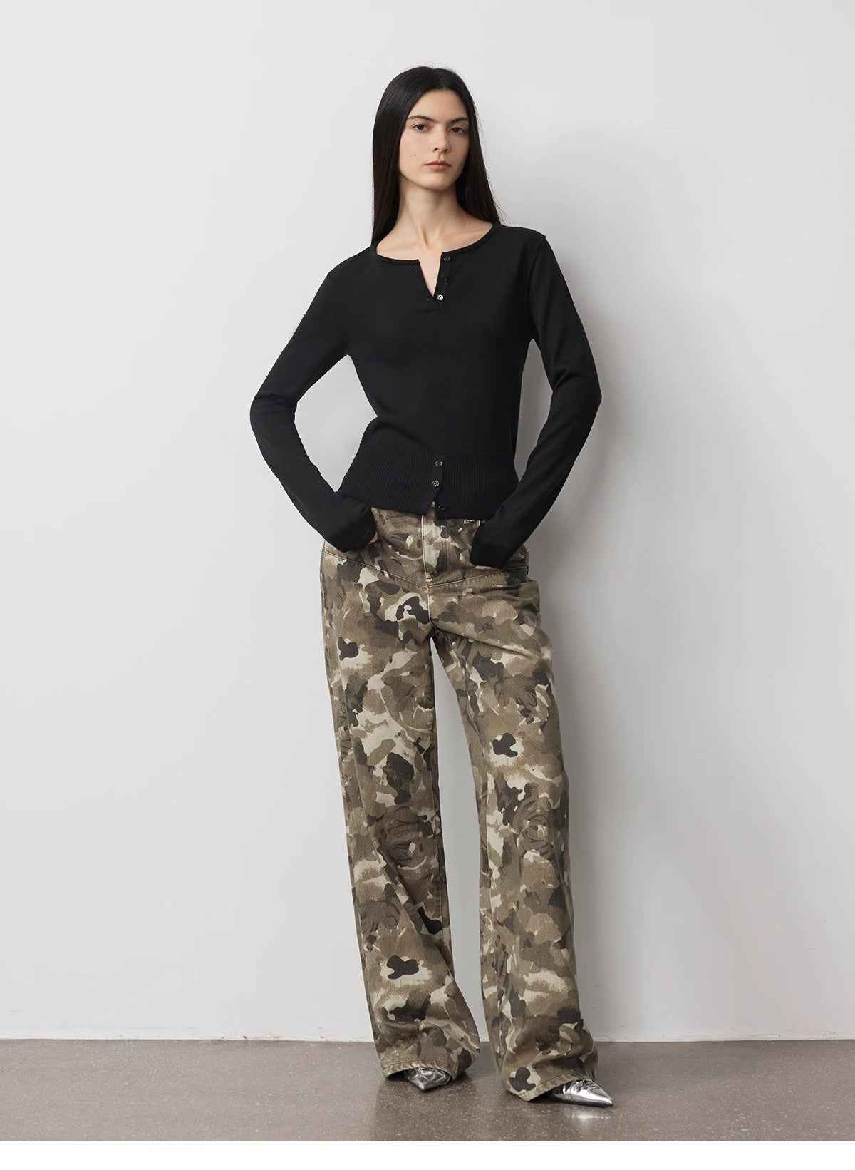 "Camouflage Charm " Cool, Trendy, Unique, and Personalized Original Camouflage Print Washed Loose Straight - Leg Denim Jeans - variant_title