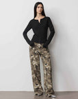 "Camouflage Charm " Cool, Trendy, Unique, and Personalized Original Camouflage Print Washed Loose Straight - Leg Denim Jeans - variant_title