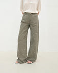 "Carol Pie" loose high - waisted wide - leg calla lily print jeans for women - variant_title
